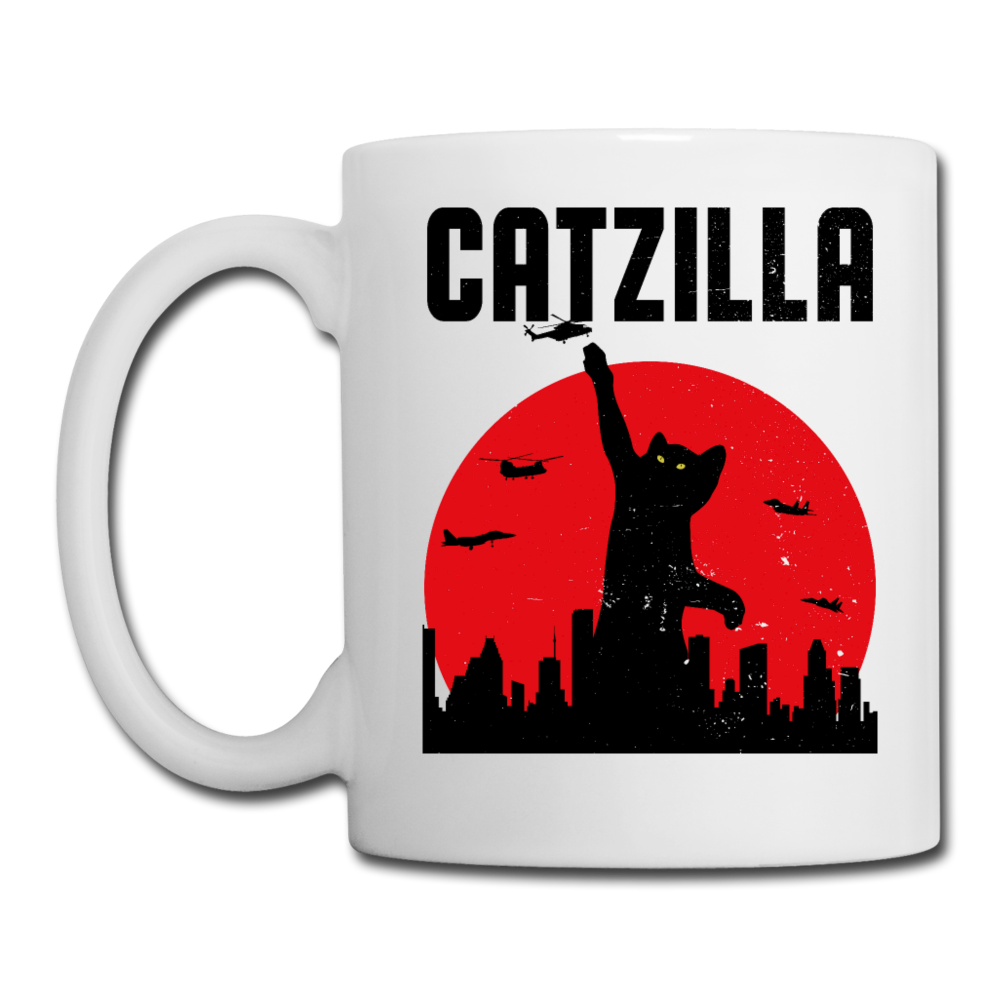 Lustiger Catzilla Katzenspruch | Tasse - Weiß