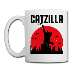 Lustiger Catzilla Katzenspruch | Tasse - Weiß