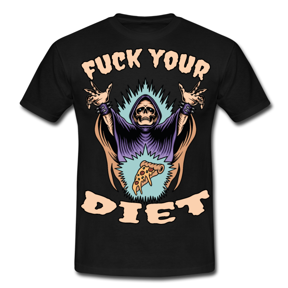 Fuck your diet! | Männer T-Shirt - Schwarz