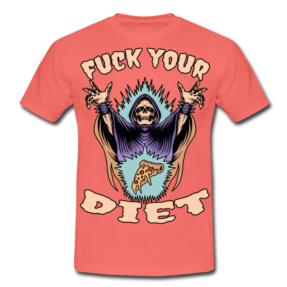 Fuck your diet! | Männer T-Shirt - Koralle