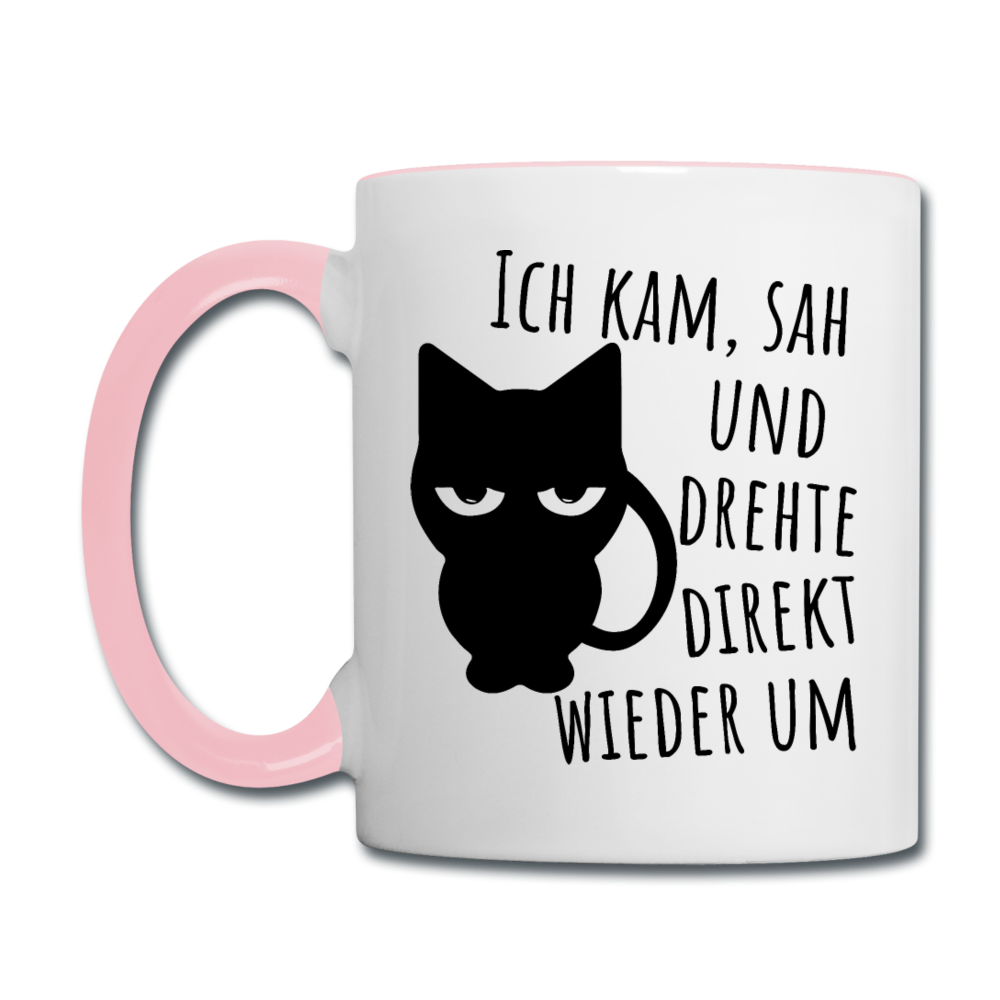 Kam Sah drehte um | Tasse zweifarbig - Weiß/Pink