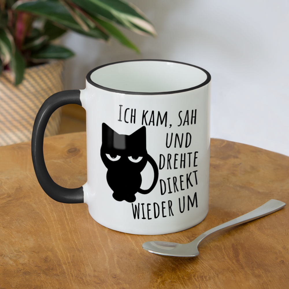 Kam Sah drehte um | Tasse zweifarbig - Weiß/Schwarz