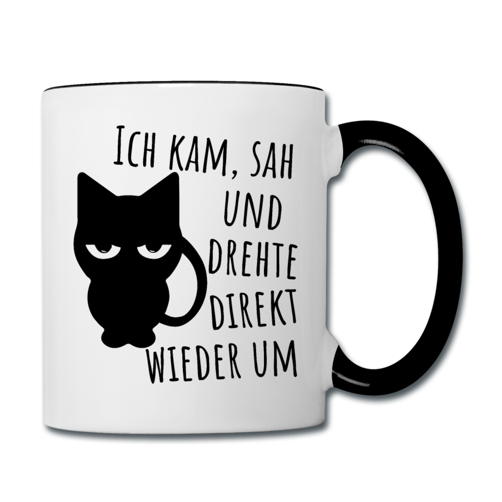 Kam Sah drehte um | Tasse zweifarbig - Weiß/Schwarz