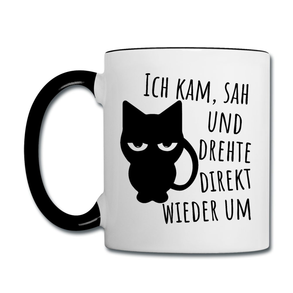 Kam Sah drehte um | Tasse zweifarbig - Weiß/Schwarz