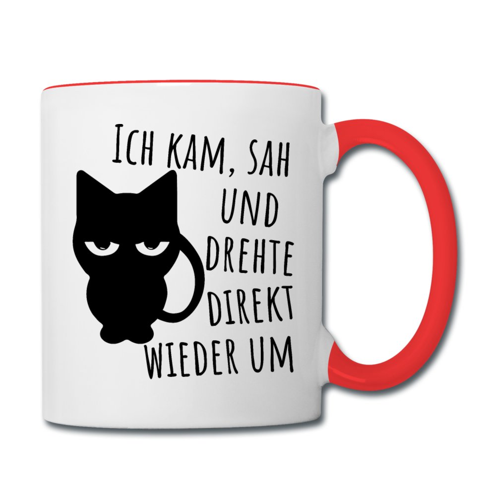 Kam Sah drehte um | Tasse zweifarbig - Weiß/Rot