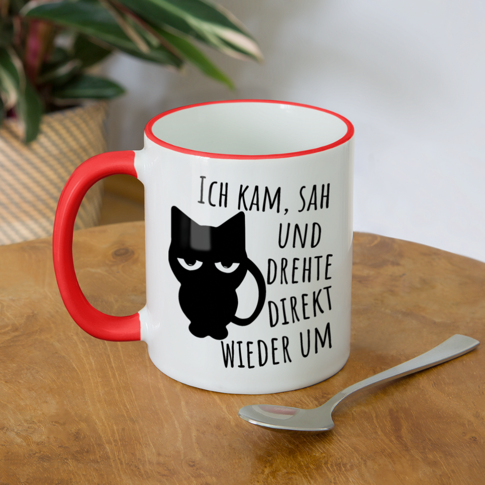 Kam Sah drehte um | Tasse zweifarbig - Weiß/Rot