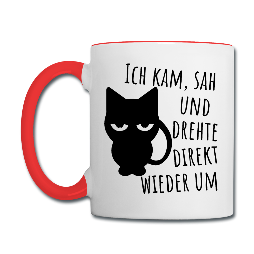 Kam Sah drehte um | Tasse zweifarbig - Weiß/Rot