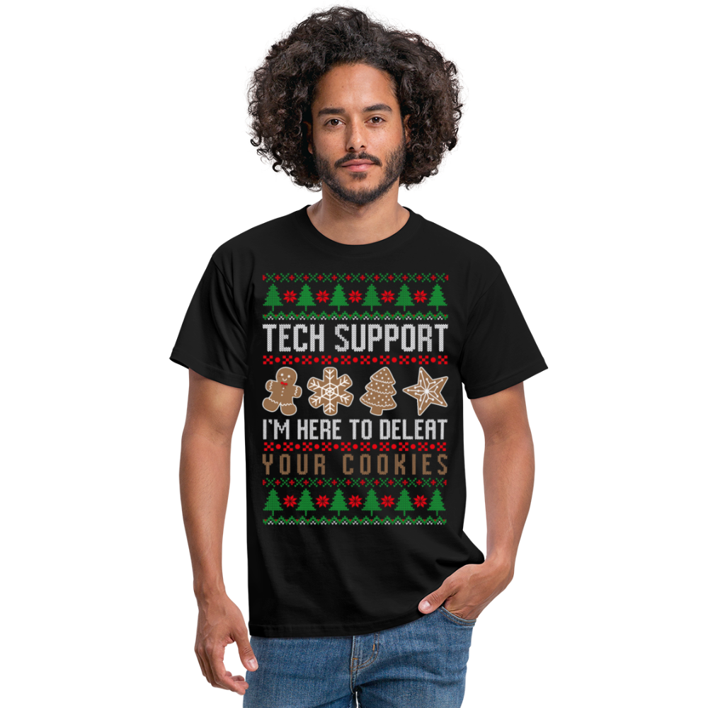 Tech Support Ugly Christmas | Männer T-Shirt - Schwarz