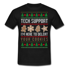 Tech Support Ugly Christmas | Männer T-Shirt - Schwarz