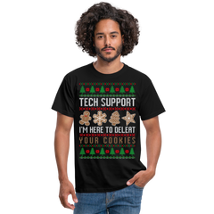 Tech Support Ugly Christmas | Männer T-Shirt - Schwarz