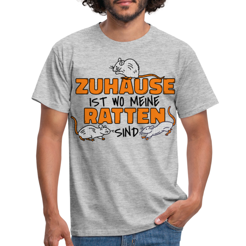 Zuhaus ist wo meine Ratten sind | Männer T-Shirt - Grau meliert