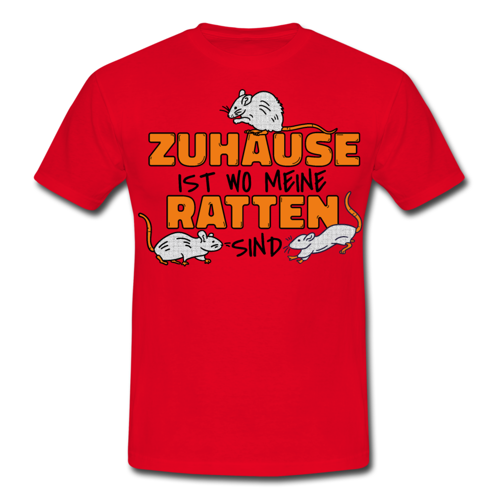 Zuhaus ist wo meine Ratten sind | Männer T-Shirt - Rot