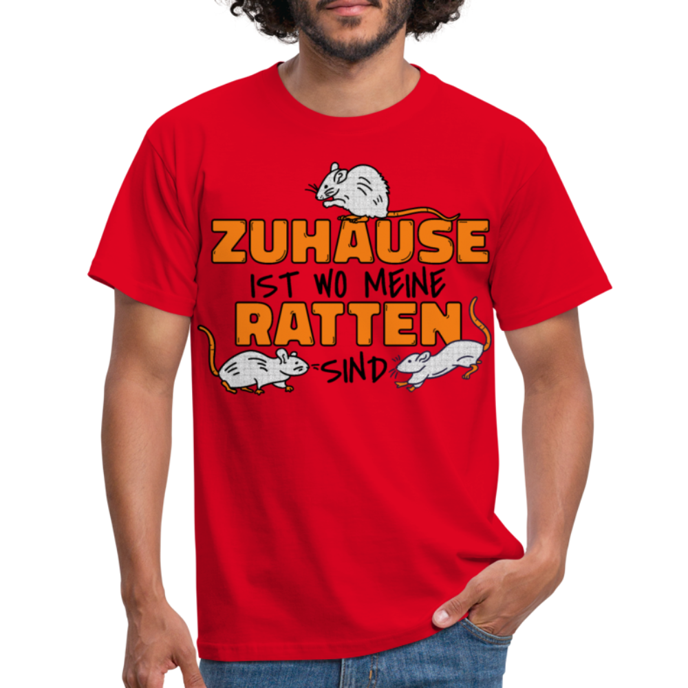 Zuhaus ist wo meine Ratten sind | Männer T-Shirt - Rot