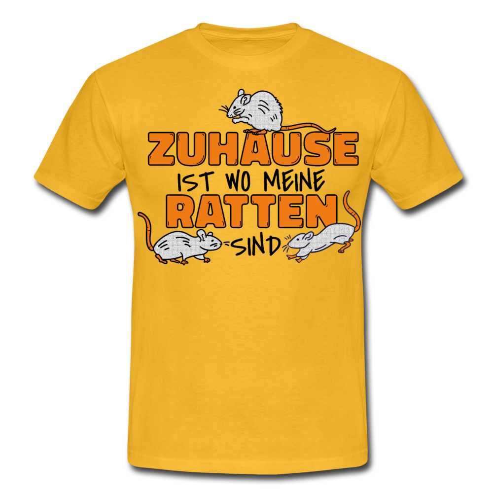 Zuhaus ist wo meine Ratten sind | Männer T-Shirt - Gelb