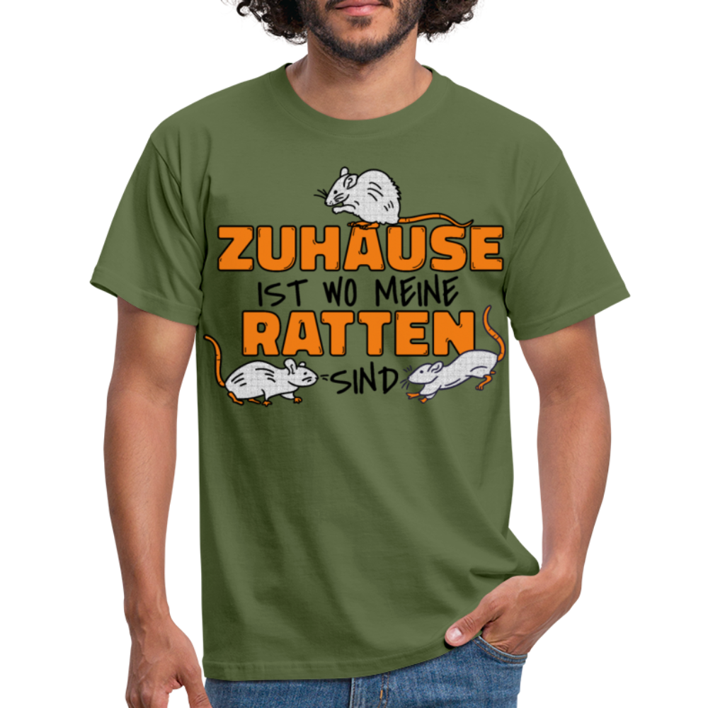 Zuhaus ist wo meine Ratten sind | Männer T-Shirt - Militärgrün