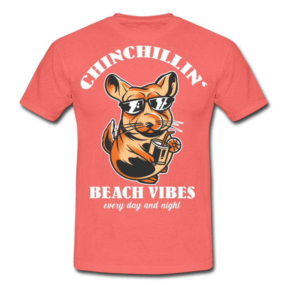Chinchillin Beach Vibes | Männer T-Shirt - Koralle