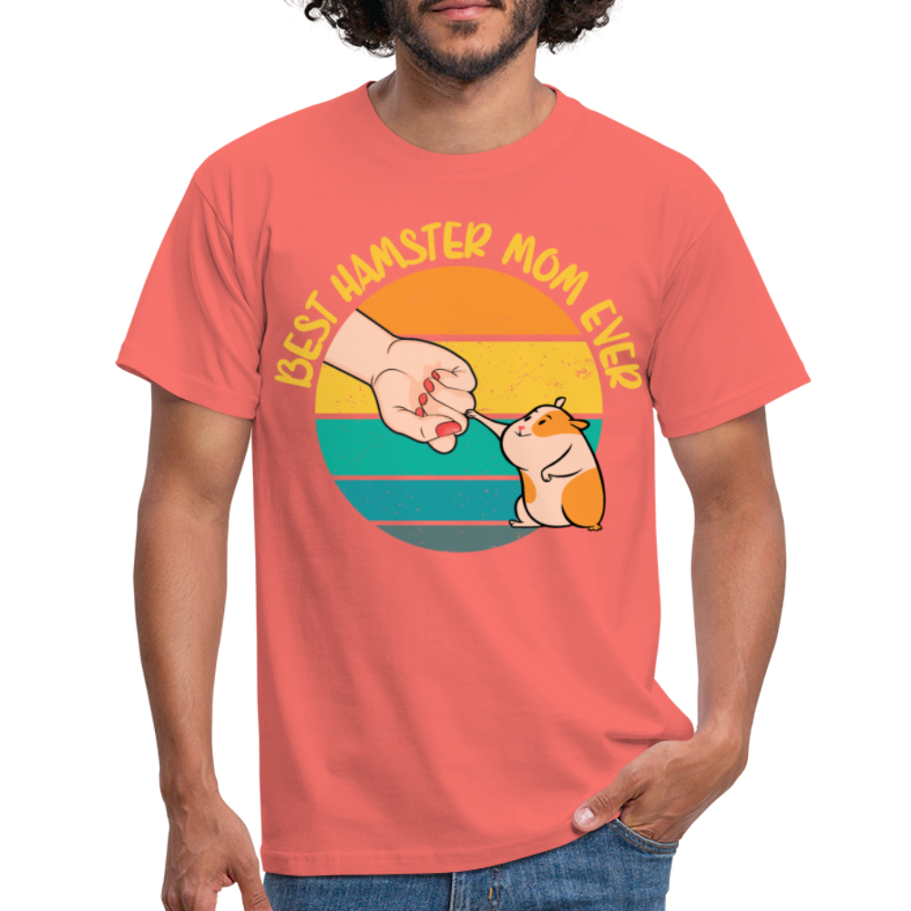 Best Hamster Mum Ever | Männer T-Shirt - Koralle