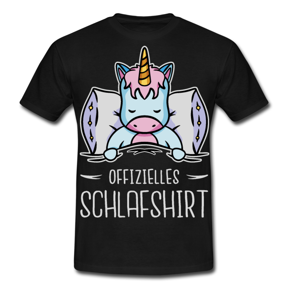 Offizielles Schlafshirt Einhorn | Männer T-Shirt - Schwarz