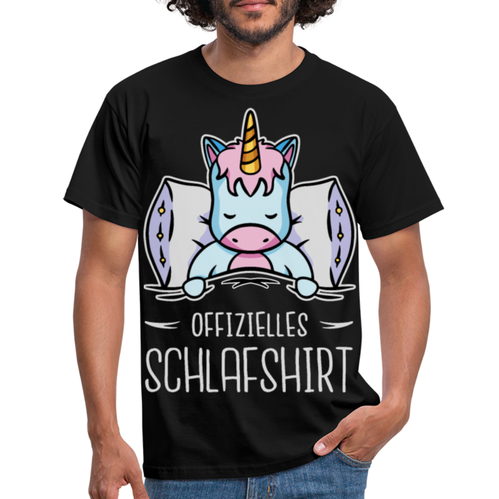 Offizielles Schlafshirt Einhorn | Männer T-Shirt - Schwarz