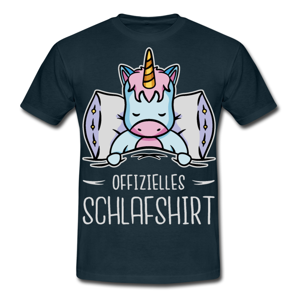 Offizielles Schlafshirt Einhorn | Männer T-Shirt - Navy