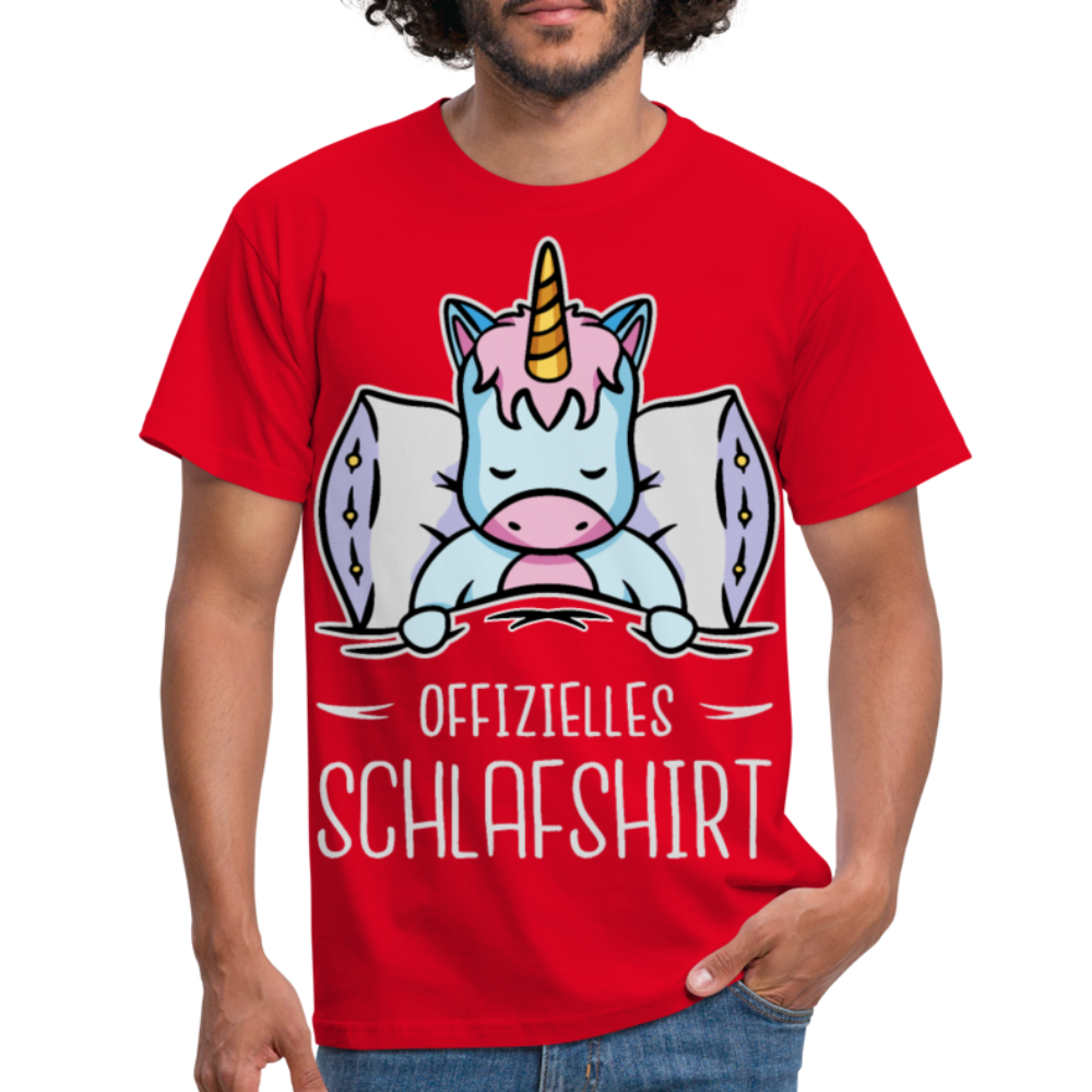 Offizielles Schlafshirt Einhorn | Männer T-Shirt - Rot