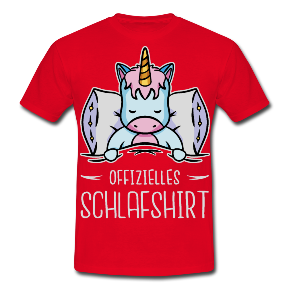 Offizielles Schlafshirt Einhorn | Männer T-Shirt - Rot