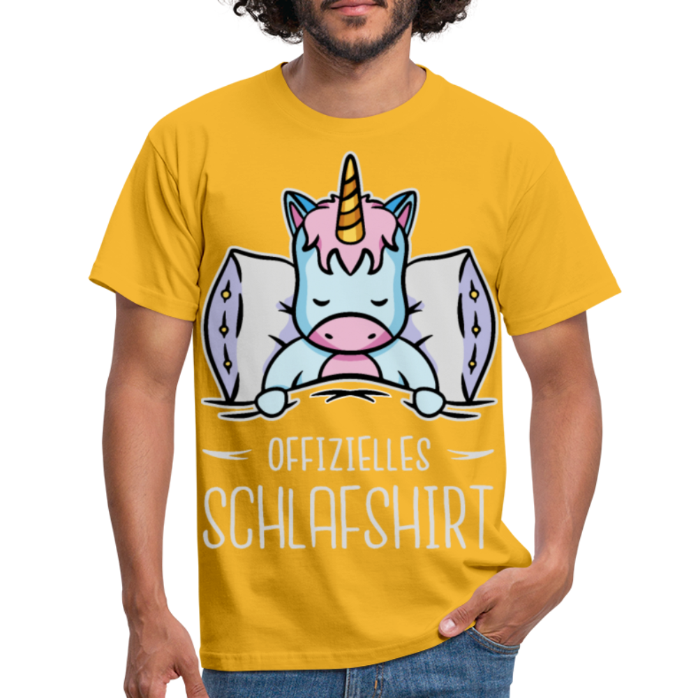 Offizielles Schlafshirt Einhorn | Männer T-Shirt - Gelb