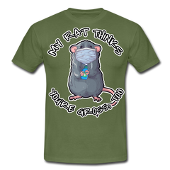 My Rat Thinks You're Gross Ratte die Maske trägt | Männer T-Shirt - Militärgrün