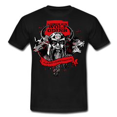 Lieber ein Wolf Odins als ein Lamm Gottes | Männer T-Shirt - Schwarz