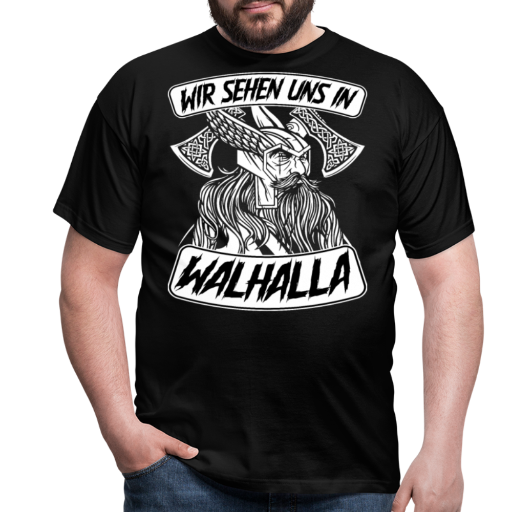 Wir sehen uns in Walhall Odin Wotan | Männer T-Shirt - Schwarz