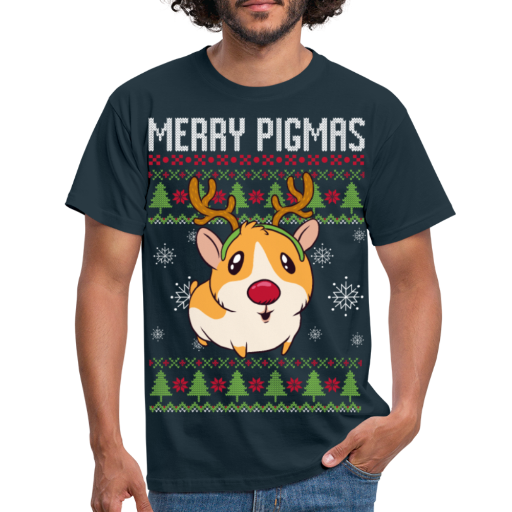 Merry Pigmas Ugly Christmas | Männer T-Shirt - Navy