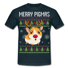 Merry Pigmas Ugly Christmas | Männer T-Shirt - Navy