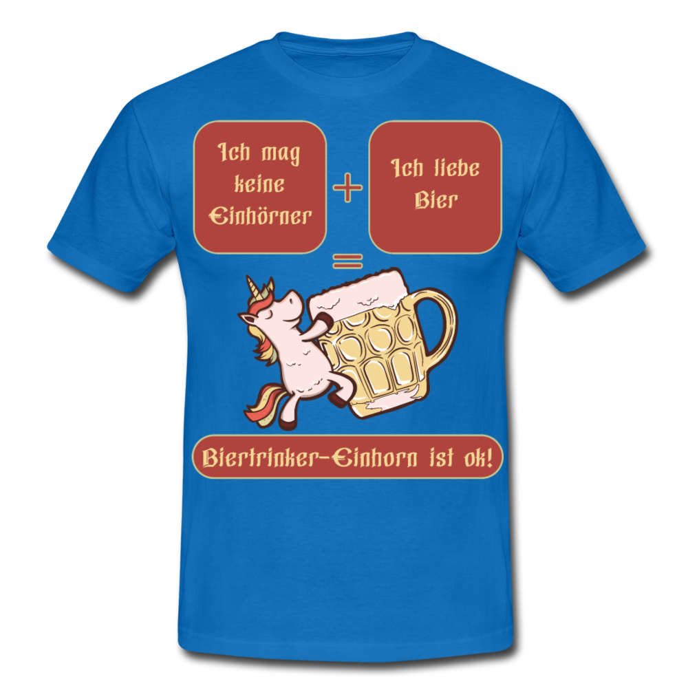 Bierhorn Lustiger Bier Spruch mit Einhorn | Männer T-Shirt - Royalblau