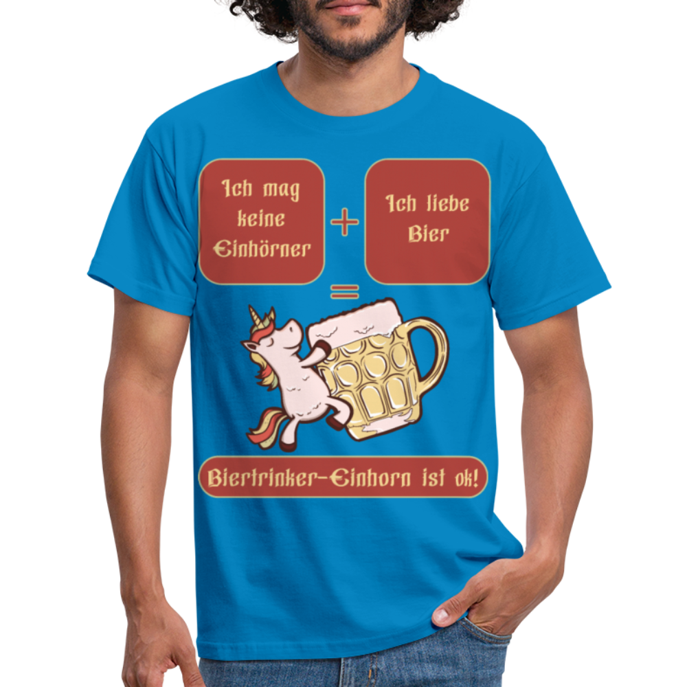 Bierhorn Lustiger Bier Spruch mit Einhorn | Männer T-Shirt - Royalblau