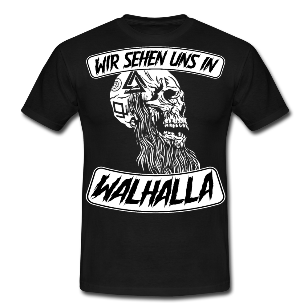Wir sehen uns in Walhalla Odin Wotan | Männer T-Shirt - Schwarz