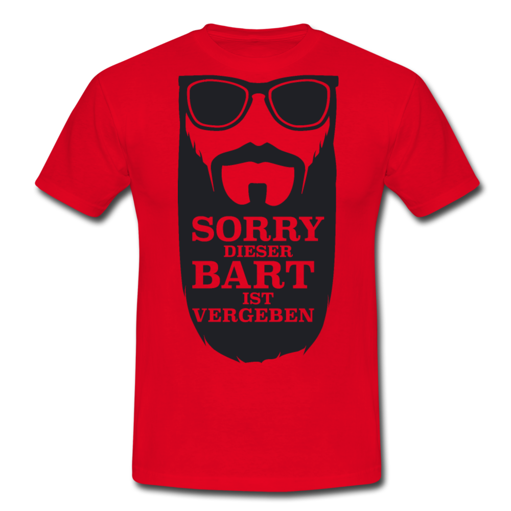 Lustiger Bart Spruch für Bartträger | Männer T-Shirt - Rot