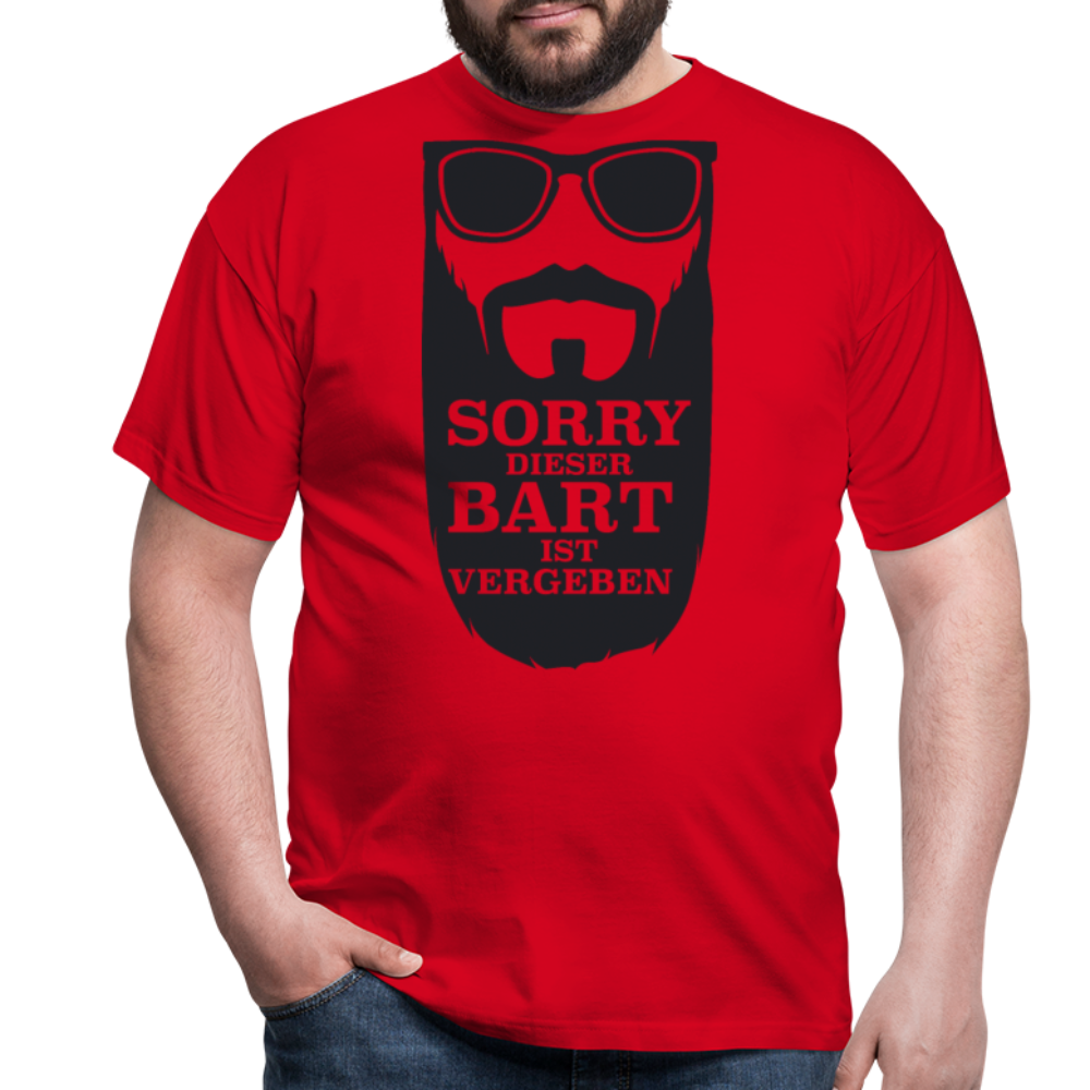 Lustiger Bart Spruch für Bartträger | Männer T-Shirt - Rot