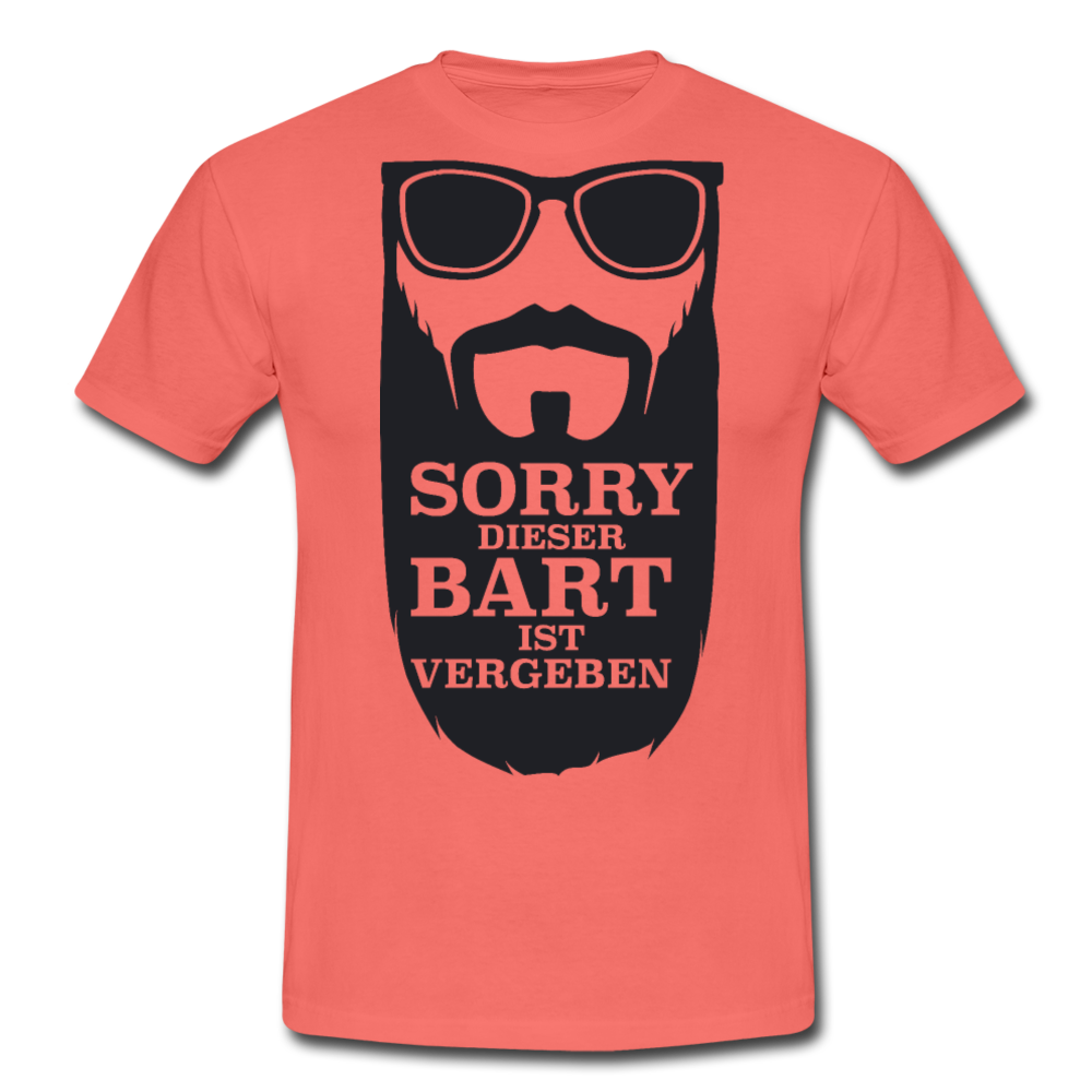 Lustiger Bart Spruch für Bartträger | Männer T-Shirt - Koralle
