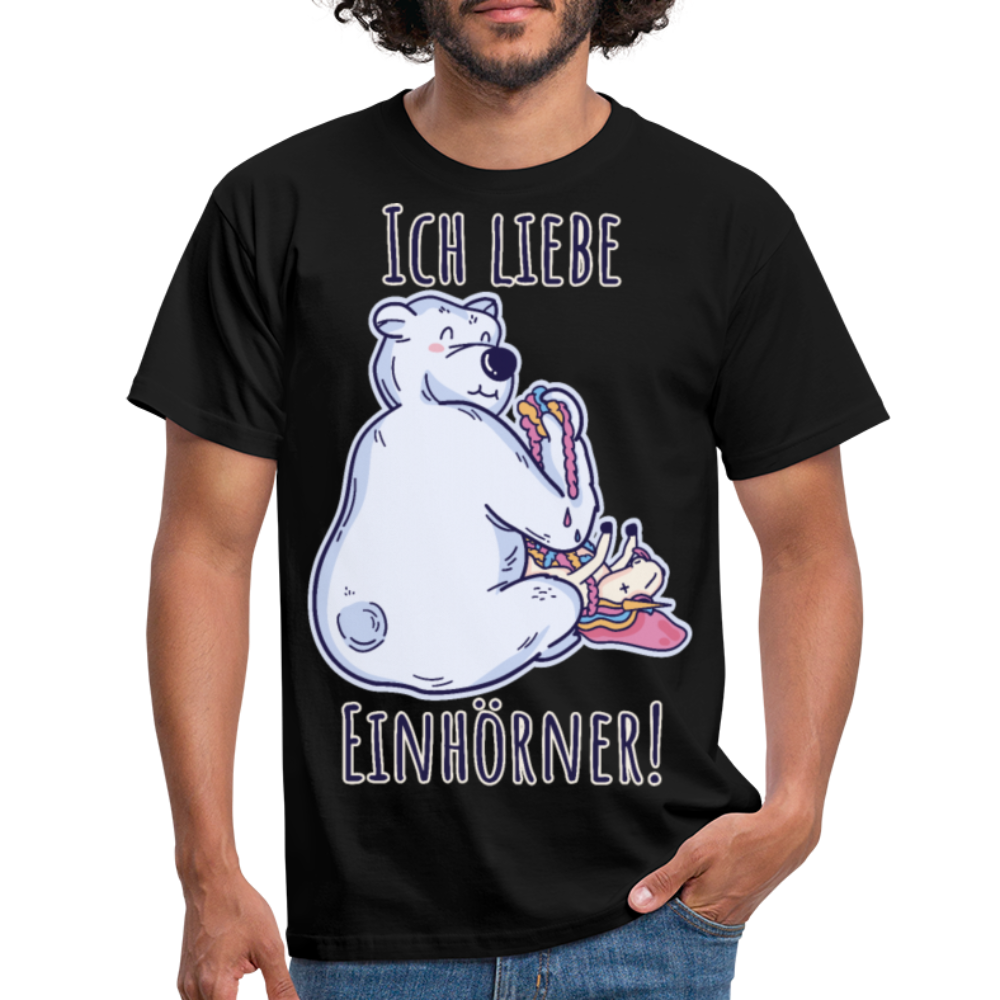 Ich liebe Einhörner! Anti-Unicorn | Männer T-Shirt - Schwarz