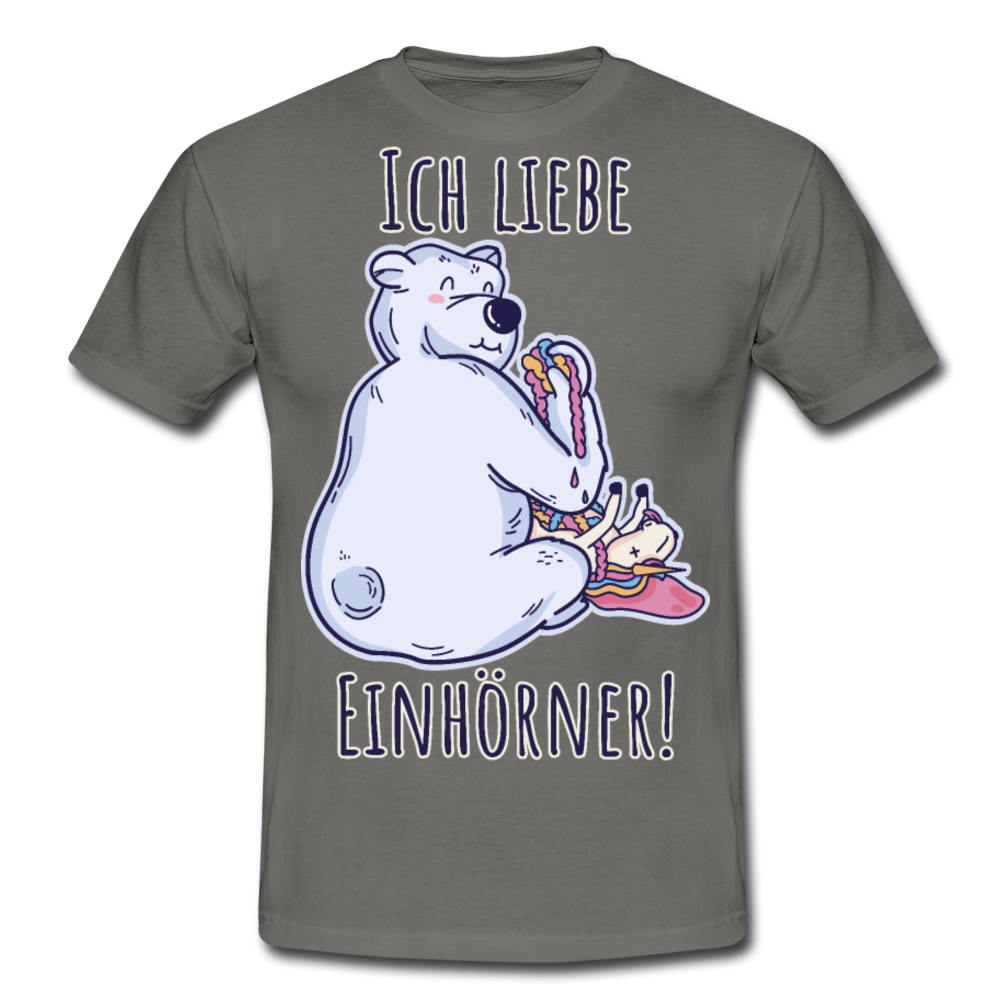 Ich liebe Einhörner! Anti-Unicorn | Männer T-Shirt - Graphit