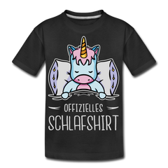 Offizielles Schlafshirt Einhorn | Teenager Premium T-Shirt - Schwarz