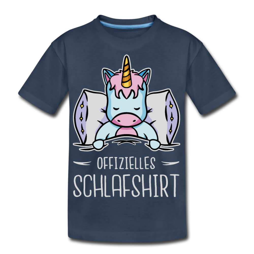 Offizielles Schlafshirt Einhorn | Teenager Premium T-Shirt - Navy