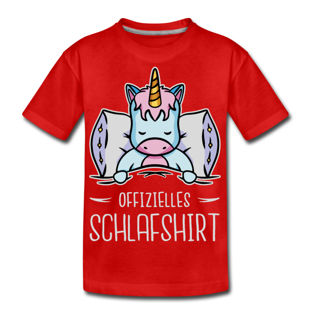 Offizielles Schlafshirt Einhorn | Teenager Premium T-Shirt - Rot