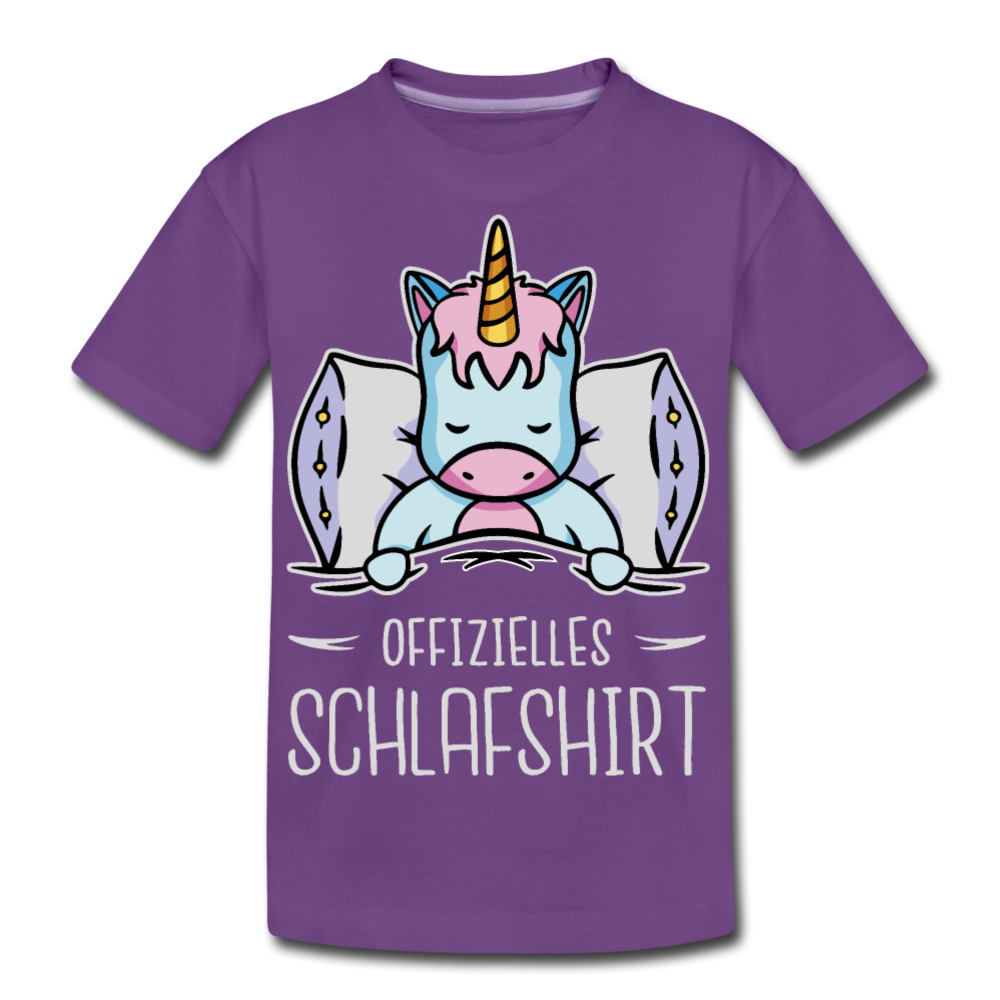 Offizielles Schlafshirt Einhorn | Teenager Premium T-Shirt - Lila