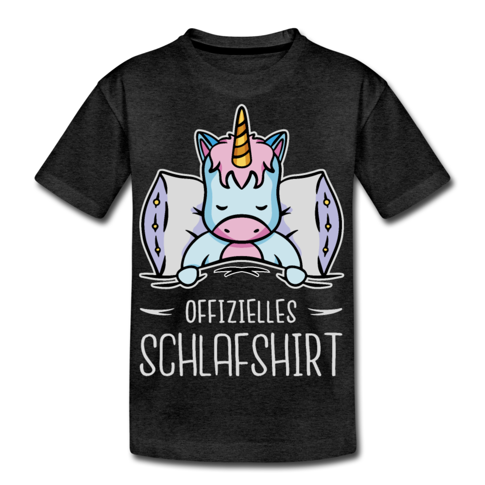 Offizielles Schlafshirt Einhorn | Teenager Premium T-Shirt - Anthrazit
