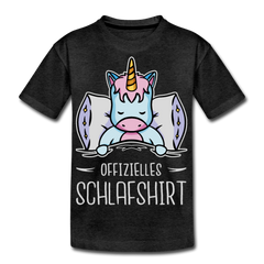 Offizielles Schlafshirt Einhorn | Teenager Premium T-Shirt - Anthrazit