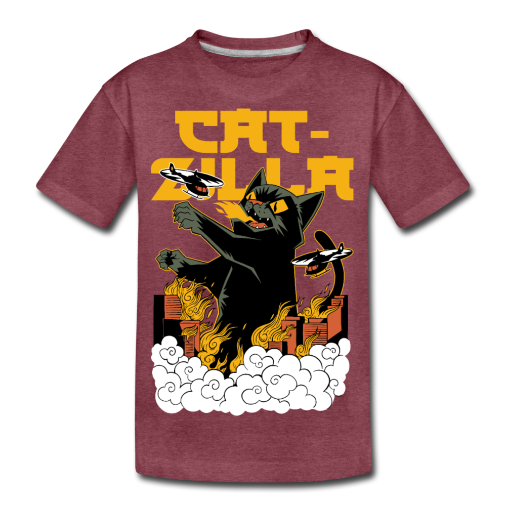 Teenager Premium T-Shirt - Bordeauxrot meliert