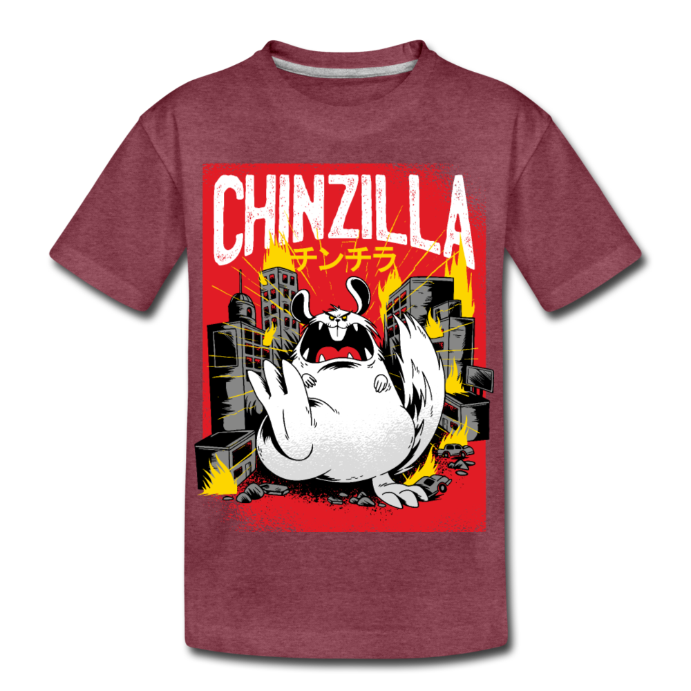 Chinzilla | Teenager Premium T-Shirt - Bordeauxrot meliert