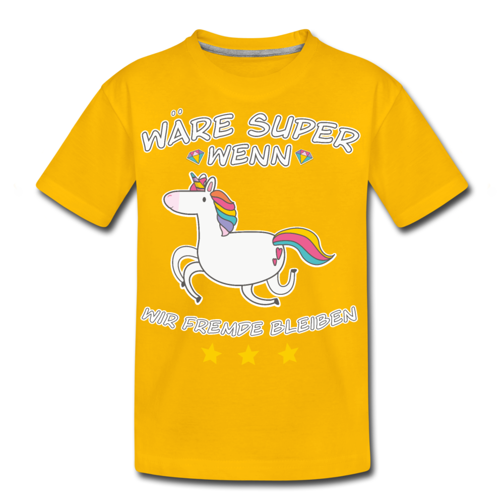 Fremde bleiben Einhorn | Teenager Premium T-Shirt - Sonnengelb