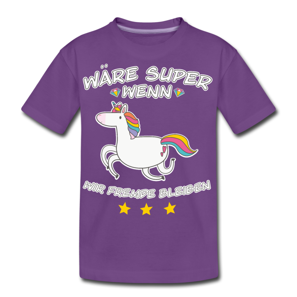 Fremde bleiben Einhorn | Teenager Premium T-Shirt - Lila